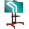 ONKRON TS1551 Support sur Pied Mobile pour des TV, Pied de télé sur Roulette pour écrans de 40 à 70 Pouces Rouge