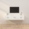 Canditree Ensemble Meubles TV Suspendu, Meuble TV Mural avec Rangement Banc TV 171 cm pour Salon Gris béton 