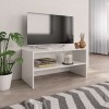 Meuble TV Blanc Brillant 80 x 40 x 40 cm Aggloméré - Meuble TV, Armoire Basse Centre, Support Télé pour Salon Chambre,