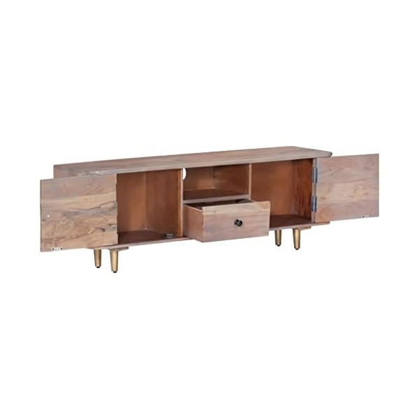 Meuble TV 118x30x40 cm en bois dacacia massif