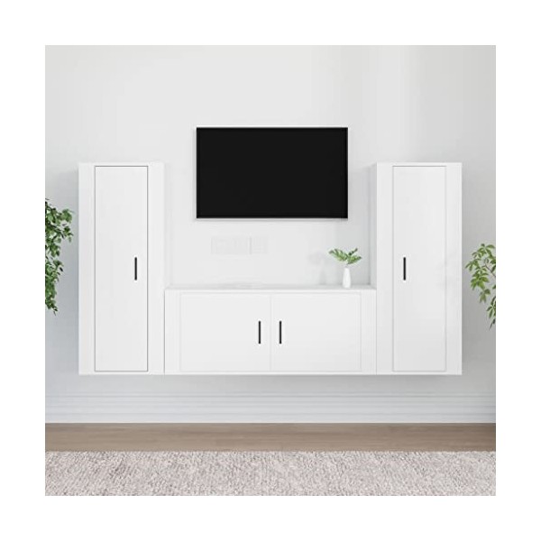 VEEKI Meuble TV, Meuble TV Suspendu, Meuble TV Industriel, Meuble TV Bois, Meuble Chambre, Convient pour Salon ou Chambre, En