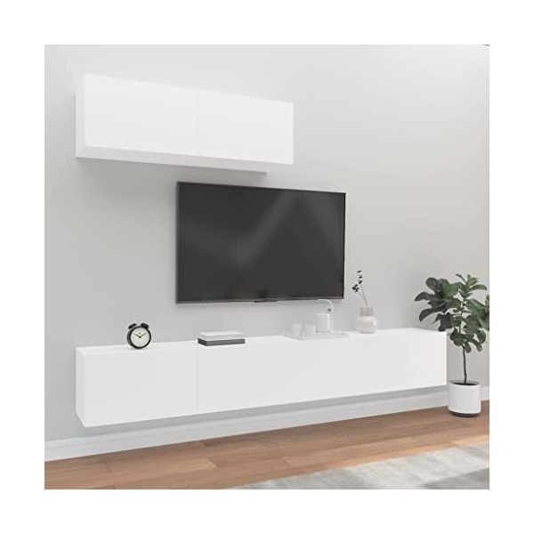 VEEKI Meuble TV, Meuble TV Suspendu, Meuble TV Industriel, Meuble TV Bois, Meuble Chambre, Convient pour Salon ou Chambre, En