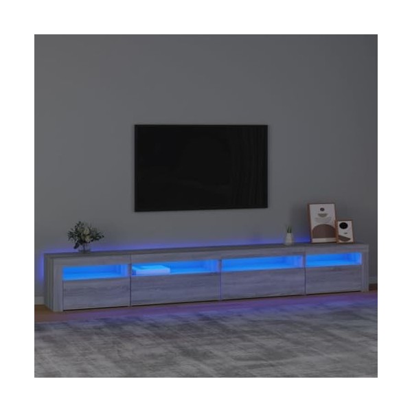 Générique Meuble TV avec lumières LED Sonoma Gris 270x35x40 cm,52.6 KG,3152752, Meubles, Meubles TV