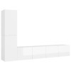 Générique Ensemble de Meuble TV 4 pcs Blanc Brillant Aggloméré,43.3 KG,3079304, Meubles, Meubles TV