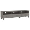 GuyAna Meuble TV HAMAR Gris Clair 158x40x40 cm Bois Massif de pin,Meuble TV,Table Basse Salon Meuble TV,Table Basse LED Coule