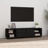 Camerina Meuble TV Noir 156x40x40 cm Bois de pin Massif,Meuble TV,Table Basse Salon Meuble TV,Table Basse LED Couleurs