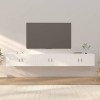 JUNZAI Meubles TV muraux 3 pcs Blanc 100x34,5x40 cm,Meuble Haut Salon,Meuble dangle TV,Meuble TV Étagère