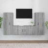 ZEYUAN Ensemble de Meubles TV 3 pcs Sonoma Gris Bois dingénierie,Meuble TV,Ensemble Meuble TV,Table TV