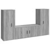 ZEYUAN Ensemble de Meubles TV 3 pcs Sonoma Gris Bois dingénierie,Meuble TV,Ensemble Meuble TV,Table TV