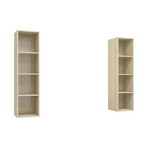 Table de télévision basse, Simplicité et élégance Meubles muraux pour TV 2 pièces aggloméré Couleur chêne Sonoma Meuble TV Sa