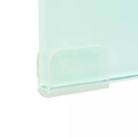 cangzhoushopping Meuble TV/de Moniteur 60 x 25 x 11 cm Verre Blanc Meubles Meubles Audio/vidéo et pour Home cinéma