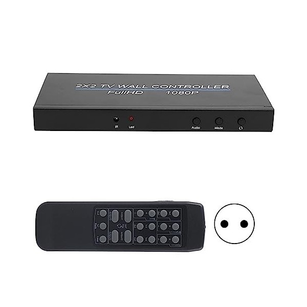 Denash Épissage HDMI 2x2 Contrôleur décran vidéo Mural Processeur dimage HD TV 1080P Matrix Controller Splicer Splitter Dis