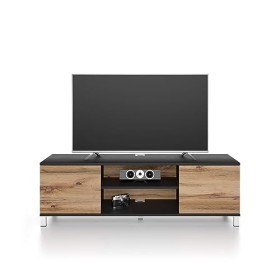 MOBILI FIVER, Meuble TV Rachele, Frêne Noir - Bois Rustique, Made in Italy