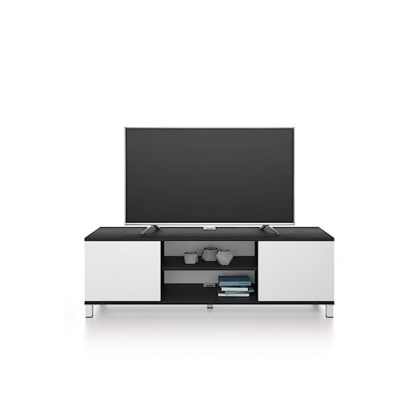 MOBILI FIVER, Meuble TV Rachele, Frêne Noir - Bois Rustique, Made in Italy