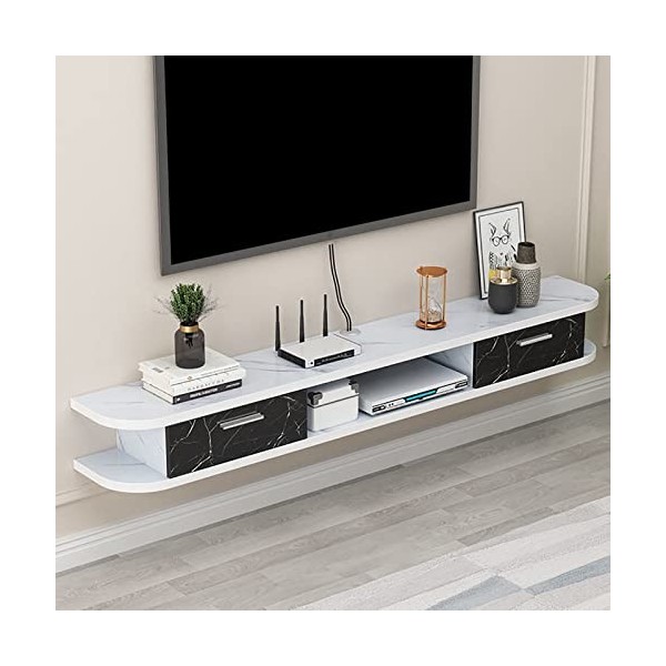 Warooma Meuble TV Flottant Étagère TV Murale Centre De Divertissement Console Multimédia Centre De Divertissement Mural en Bo