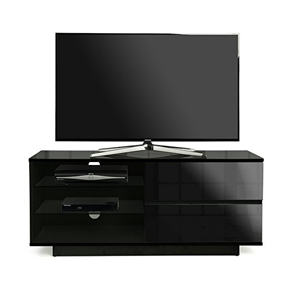 Centurion Gallus Gloss Black avec 2-Noir Tiroirs et 3 tablettes 26 "-55" LED/LCD/Plasma Cabinet Meuble TV