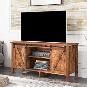 GGMWDSN Meuble TV, Table TV avec 2 Portes coulissantes, étagère TV pour téléviseurs jusquà 55 Pouces, Meuble TV avec étagère