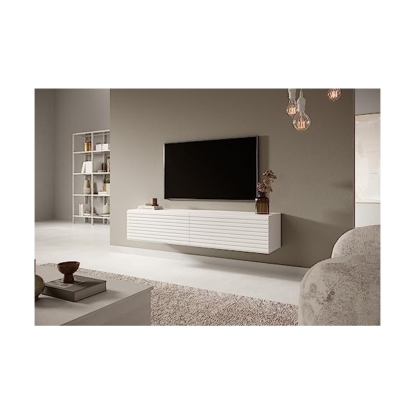 Selsey PAVAS Meuble TV, Melamine, Blanc, 175 cm