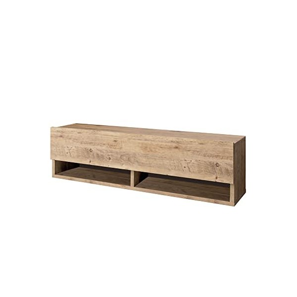 Meuble TV Tajo Design 100 % Panneau de particules plaqué mélaminé en couleur Athlantic Pino