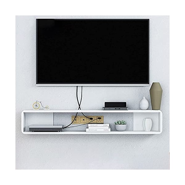 LILUKO Meuble TV Flottant, Meuble TV, Console Média TV Murale Media Center pour Salon Chambre/Noir/100Cm/Rouge/100Cm