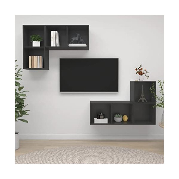 VEEKI Meuble TV, Meuble TV Suspendu, Meuble, Meuble TV avec Rangement，Meuble Industriel, Convient pour Salon ou Chambre, Meub