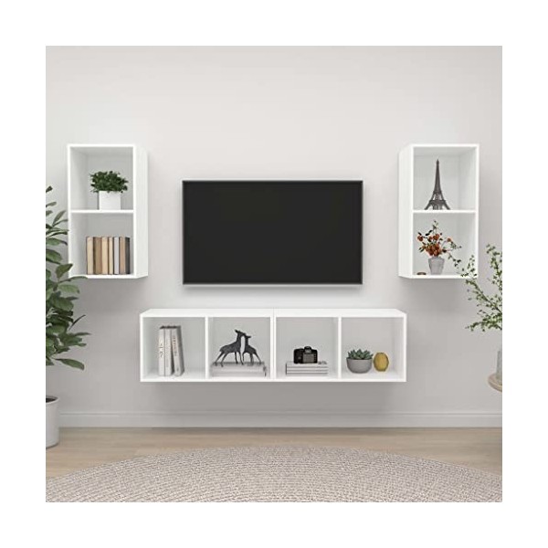 VEEKI Meuble TV, Meuble TV Suspendu, Meuble, Meuble TV avec Rangement，Meuble Industriel, Convient pour Salon ou Chambre, Meub