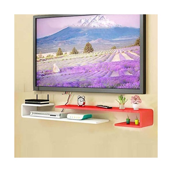AFEO-Mural Meuble TV Étagère Murale pour télévision Étagère Murale pour Chambre à Coucher Salon Étagère de Stockage multimédi