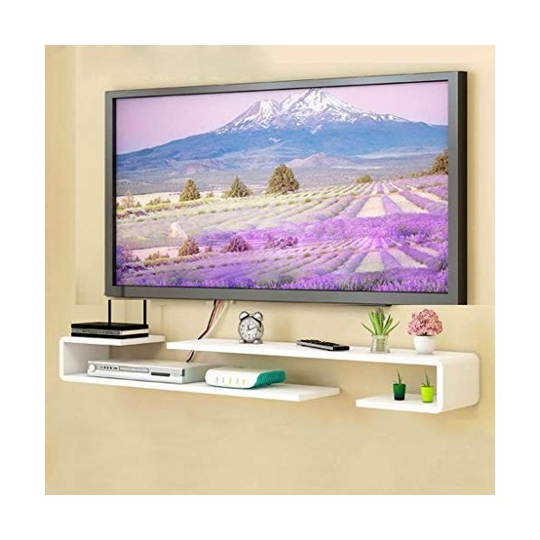 AFEO-Mural Meuble TV Étagère Murale pour télévision Étagère Murale pour Chambre à Coucher Salon Étagère de Stockage multimédi