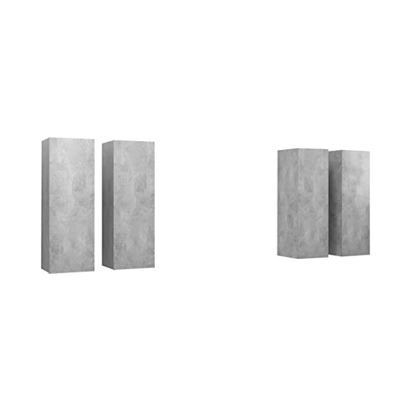 Meubles TV 4 pcs Gris béton 30,5x30x90 cm Aggloméré - Meuble télé, Meuble TV Industriel, Meuble Chambre, Convient pour Salon