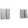 Meubles TV 4 pcs Gris béton 30,5x30x90 cm Aggloméré - Meuble télé, Meuble TV Industriel, Meuble Chambre, Convient pour Salon