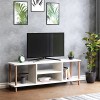 [en.casa] Meuble TV de Salon Support Banc Télé avec Espaces de Rangement Panneau de Particules Bois de Hêtre 43 x 120 x 29 cm