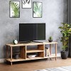 [en.casa] Meuble TV de Salon Support Banc Télé avec Espaces de Rangement Panneau de Particules Bois de Hêtre 43 x 120 x 29 cm
