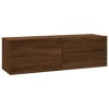FIRBNUS Meuble TV Mural Chêne Marron 100x30x30 cm Bois dingénierie Meuble HiFi Design Elégant Meuble de Télévision Grand Esp