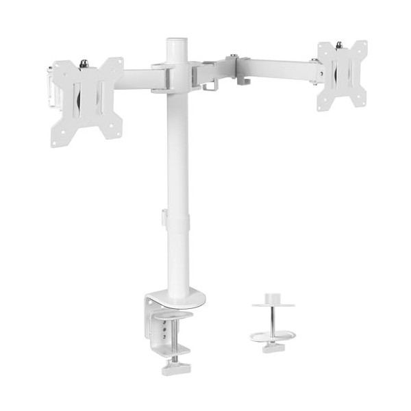 VIVO STAND-V002W Support de Bureau pour écran LCD LED de 13 à 27" avec Pince en C et œillet boulonné, Bras entièrement réglab