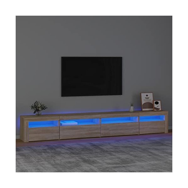 Générique Meuble TV avec lumières LED Chêne Sonoma 270x35x40 cm,54.4 KG,3152748, Meubles, Meubles TV