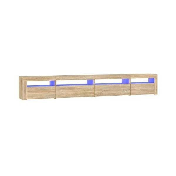 Générique Meuble TV avec lumières LED Chêne Sonoma 270x35x40 cm,54.4 KG,3152748, Meubles, Meubles TV