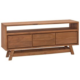 Générique Meuble TV 110x30x50 cm Bois de Teck Massif, 26.2 kg, 326117, Meubles, Meubles TV