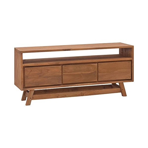 Générique Meuble TV 110x30x50 cm Bois de Teck Massif, 26.2 kg, 326117, Meubles, Meubles TV