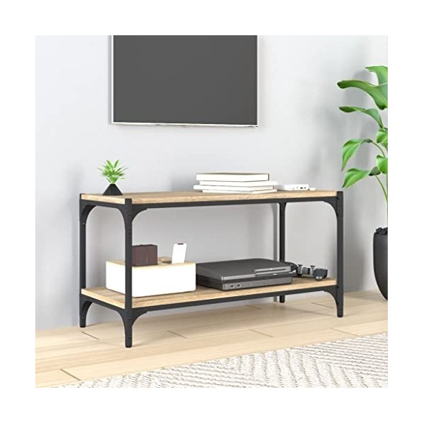 VEEKI Meuble TV, Meuble TV Suspendu, Meuble TV Industriel, Meuble TV Bois, Meuble Chambre, Convient pour Salon ou Chambre, Ch