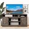 Grand Meuble TV Meuble Bas pour Téléviseurs Jusquà 65" Buffet Centre De Divertissement avec 2 Portes Coulissantes Étagères R