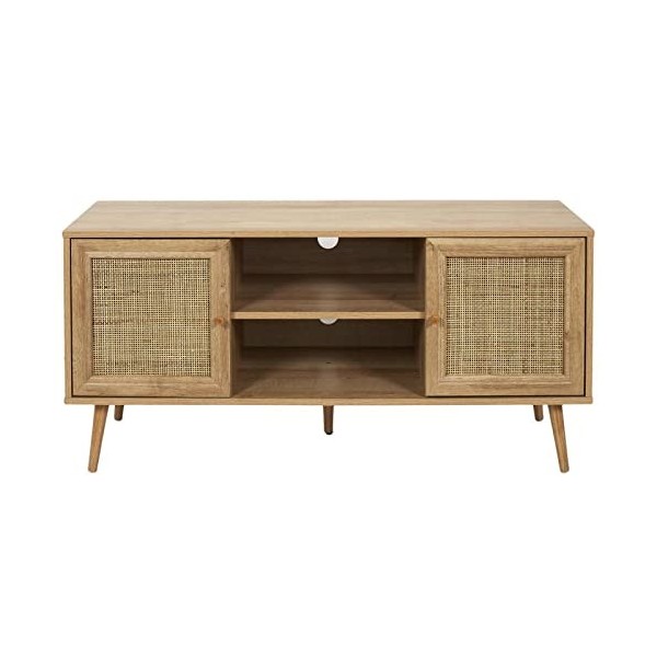 Paris Prix - Meuble TV 2 Portes & 2 Niches Bali 115cm Naturel