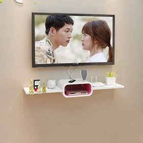 Etagère Murale Etagère Flottante Meuble de télévision Mural Ensemble décodeur Routeur Lecteur de DVD Sky Box Etagère de Range