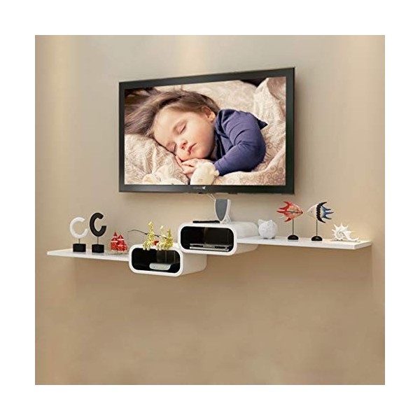 Etagère Murale Etagère Flottante Meuble de télévision Mural Ensemble décodeur Routeur Lecteur de DVD Sky Box Etagère de Range