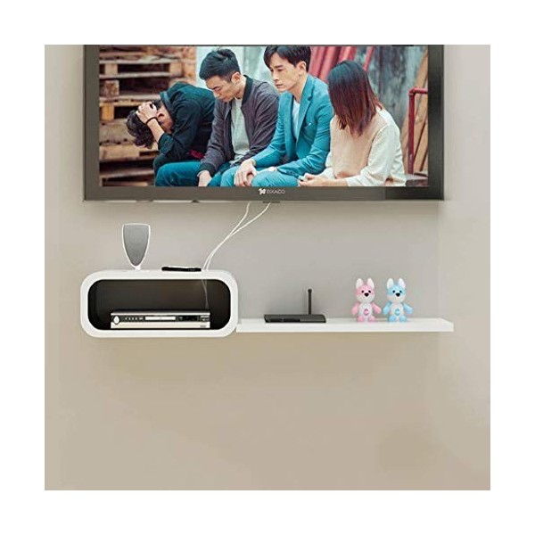 Etagère Murale Etagère Flottante Meuble de télévision Mural Ensemble décodeur Routeur Lecteur de DVD Sky Box Etagère de Range