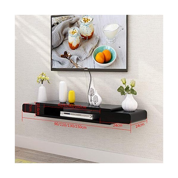 Meuble TV flottant mural Console TV Support de rangement multimédia pour la maison Meuble TV Meuble TV Sky Box Boîte décodeur