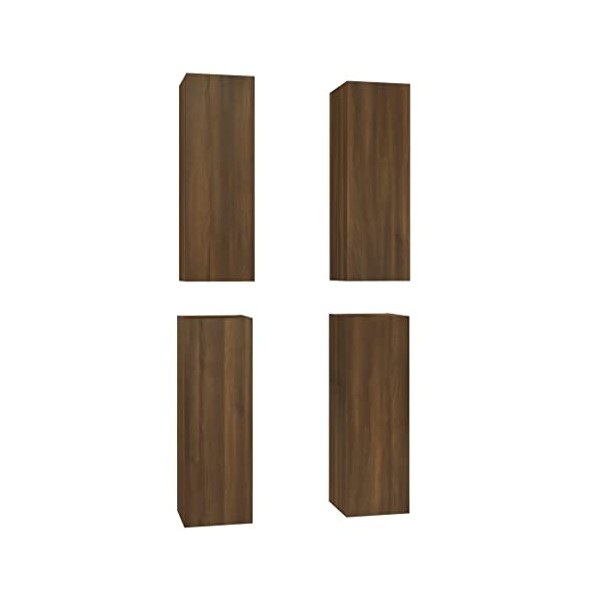 Meubles TV 4 pcs Chêne Marron 30,5x30x90 cm Bois dingénierie - Meuble télé, Meuble TV Industriel, Meuble Chambre, Convient p