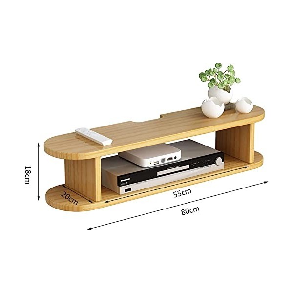 MABIBI YJ Meuble TV flottant, meuble TV mural pour projecteur, décodeur, routeur Wi-Fi, étagère de rangement pour composants 