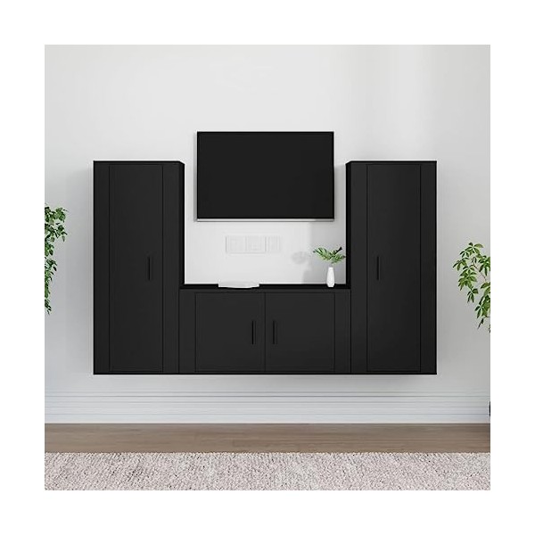 WREWING Meuble TV,Bas Table TV Support de Télévision en Bois pour Salon Chambre Salle à Manger,Support pour Téléviseur Jusqu’