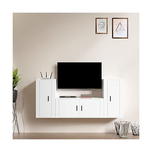 VEEKI Meuble TV, Meuble TV Suspendu, Meuble TV Industriel, Meuble TV Bois, Meuble Chambre, Convient pour Salon ou Chambre, En