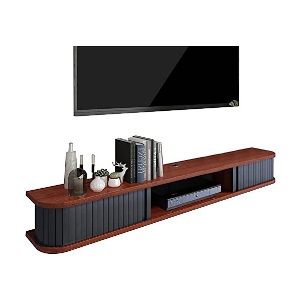 MABIBI Meuble TV mural flottant pour console multimédia avec 2 tiroirs - 100 cm